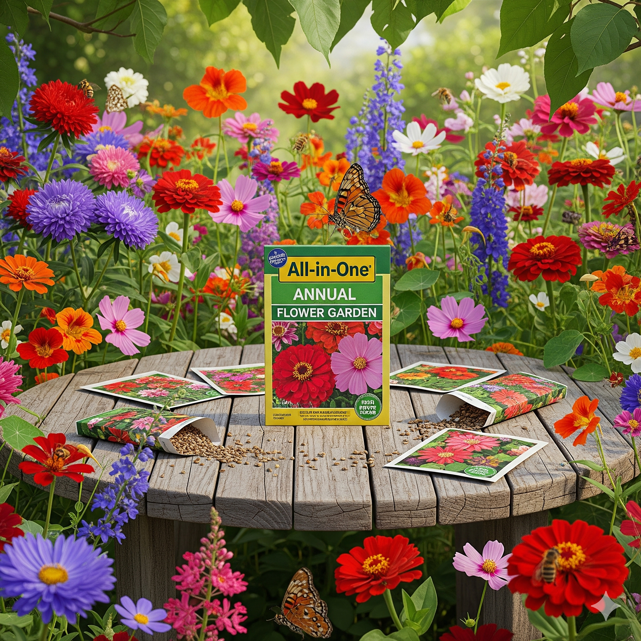 “All-in-One Annual Flower Garden Seed Pack: Stunning Blooms for Every Gardener”